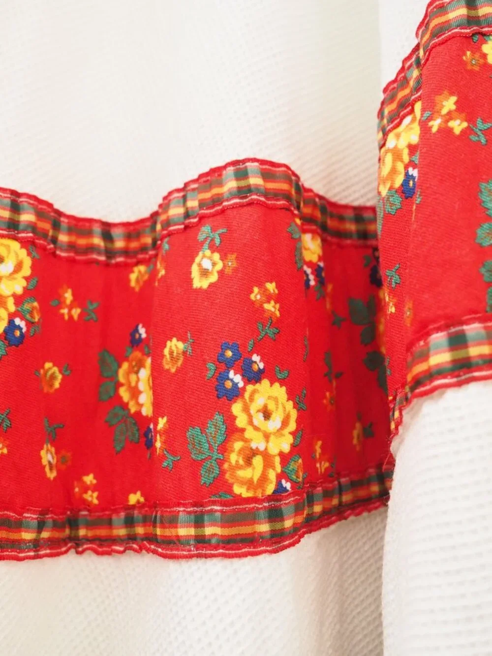 Vintage RARE Gunne Sax Floral Gingham Sleeveless Maxi Prairie Dress sz 11 - Picture 5 of 10